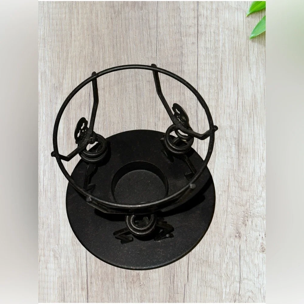 PartyLite Mr. Bones HALLOWEEN Aroma Melts Wax Warmer Retired P8603 Black Metal. - Picture 5 of 16